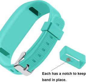 img 3 attached to 🌈 3-Pack of OenFoto Silicone Replacement Bands with Metal Secure Watch Clasp for Garmin Vivofit 3 and Vivofit JR - Teal, Rose Pink, and Lake Blue (Tracker Not Included)