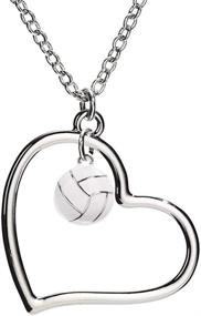 img 3 attached to GIMMEDAT Heart of Mine ❤️ Volleyball Enamel Sport Necklace: A Stylish Gamechanger