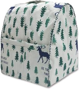 img 4 attached to STARTWO Stand Mixer Dust Cover with Pocket - Compatible with Kitchen Aid 🦌 Mixer, 6-8 Quart - Protects from Dust and Scratches - Deer Forest Design - W14xD11xH17in