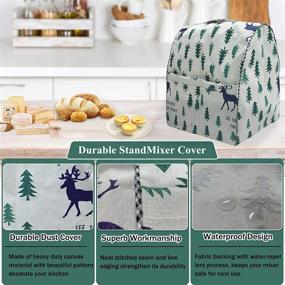 img 3 attached to STARTWO Stand Mixer Dust Cover with Pocket - Compatible with Kitchen Aid 🦌 Mixer, 6-8 Quart - Protects from Dust and Scratches - Deer Forest Design - W14xD11xH17in