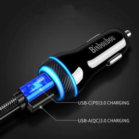 img 2 attached to BiNboubou USB C Car Charger-45W Super Fast Car Charger PD27W PPS&QC3.0 with 4FT Type-C to C Cable: Ideal for Samsung Galaxy S21/Ultra/Plus/Note 20/S20 Series/iPhone 12/11 Series