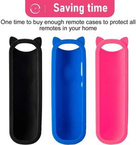 img 3 attached to 📺 Set of 3 Silicone Protective Case Covers - Black, Blue, and Pink - for TCL ROKU TV Remote (RC280 RC282) - Compatible with 32S3850 32S3700 40FS3850 50FS3800 50FS3850 40FS3800 48FS3700 48FS4610R Remote Control