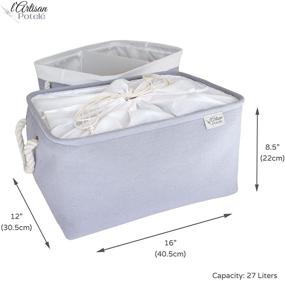 img 3 attached to 🧺 L'Artisan Potelé Lavender Storage Baskets with Covers (2 Set) - Attachable Dividers, Decorative Bins for Gifts, Dog Toys, or Organizing