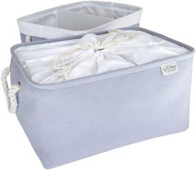 img 4 attached to 🧺 L'Artisan Potelé Lavender Storage Baskets with Covers (2 Set) - Attachable Dividers, Decorative Bins for Gifts, Dog Toys, or Organizing