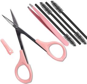 img 4 attached to 🔪 Stainless Steel 4-inch Curved Craft Scissors Unisex Eyebrow Kit: Eyebrow Scissors, Slant Tweezers, and Eyebrow Brush for Eyebrow Eyelash Extensions