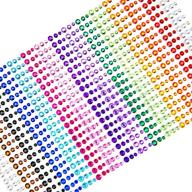 sparkling face gems: unitystar 900 pcs self-adhesive rhinestone stickers sheets for festive makeup, crafts, and nail art - 15 vibrant colors! logo