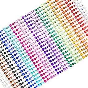 img 4 attached to Sparkling Face Gems: UnityStar 900 PCS Self-Adhesive Rhinestone Stickers Sheets for Festive Makeup, Crafts, and Nail Art - 15 Vibrant Colors!