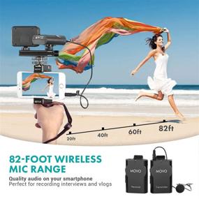 img 1 attached to Улучшите свои видео на YouTube с помощью комплекта для смартфона Movo Wireless Video Kit V2 - держатель, лавальерный микрофон, светодиодный свет и пульт ДУ для iPhone 5-XS Max, Samsung Galaxy.