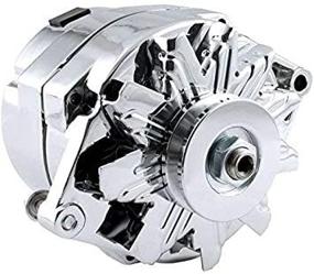 img 1 attached to 🚘 Chrome 100 AMP High Output Alternator - Self Exciting, 1 or 3 Wire Replacement For GM Chevy 10 SI 10SI DELCO BBC SBC 1965-1986 1100125