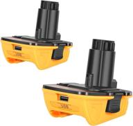 2pack dca1820 battery adapter for dewalt 18v to 20v converter: compatible with dcb205 lithium ion batteries - convert dewalt 18v tools with nicad & nimh battery adapter included logo