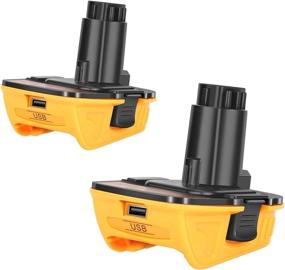 img 4 attached to 2Pack DCA1820 Battery Adapter for Dewalt 18V to 20V Converter: Compatible with DCB205 Lithium Ion Batteries - Convert Dewalt 18V Tools with NiCad & NiMh Battery Adapter Included