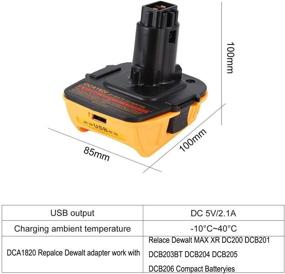 img 1 attached to 2Pack DCA1820 Battery Adapter for Dewalt 18V to 20V Converter: Compatible with DCB205 Lithium Ion Batteries - Convert Dewalt 18V Tools with NiCad & NiMh Battery Adapter Included