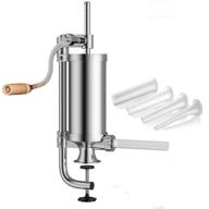 🌭 stainless steel vertical sausage maker - meao sausage filler stuffer home made machine with suction base, manual crank - ideal for household or commercial use - 2.5 lbs capacity, top-rated #1 logo