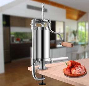 img 3 attached to 🌭 Stainless Steel Vertical Sausage Maker - Meao Sausage Filler Stuffer Home Made Machine with Suction Base, Manual Crank - Ideal for Household or Commercial Use - 2.5 LBS Capacity, Top-Rated #1