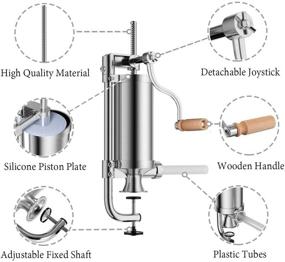 img 2 attached to 🌭 Stainless Steel Vertical Sausage Maker - Meao Sausage Filler Stuffer Home Made Machine with Suction Base, Manual Crank - Ideal for Household or Commercial Use - 2.5 LBS Capacity, Top-Rated #1