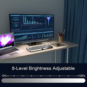 img 2 attached to 💡 RGBIC Screenbar Light Desk Lamp - ABCidy Under Monitor Light Bar, Dimmable LED with Dynamic Rainbow Effect, USB-Powered for Gaming, Remote Control Color Changing, Adjustable Brightness and Speed