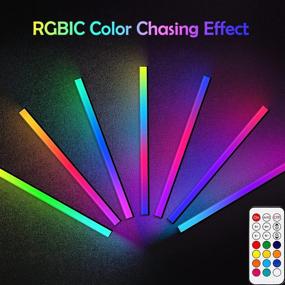 img 3 attached to 💡 RGBIC Screenbar Light Desk Lamp - ABCidy Under Monitor Light Bar, Dimmable LED with Dynamic Rainbow Effect, USB-Powered for Gaming, Remote Control Color Changing, Adjustable Brightness and Speed