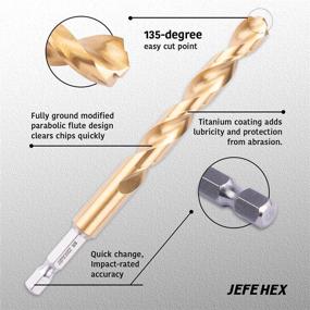 img 3 attached to 🛠️ JEFE HEX Titanium Aluminum Plastics Cutting Tools: Industrial Drill Bits for Exceptional Performance