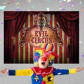 img 2 attached to Spooktacular Allenjoy 7x5ft Evil Circus Halloween Backdrop for Scary Birthday Party Decorations - Horrible Prom Photography, Scary Carnival Theme, Red Stripes Curtain, Picturesque Props for Photoshoot & Favors