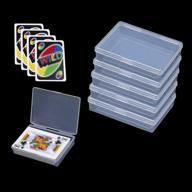 📦 6pcs cwdew plastic empty playing card deck cases: convenient storage solution, snaps closed, internal size 3.6" x 2.6" x 0.8" (no cards) логотип