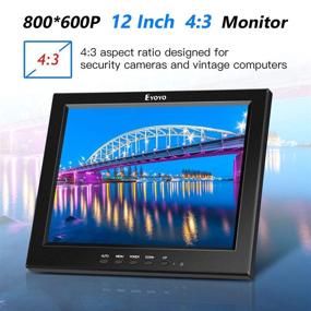 img 3 attached to Eyoyo 12 Inch HDMI Monitor | BNC VGA AV HDMI Input | 800x600 Portable 4:3 TFT LCD Mini HD Color Screen with Built-in Speaker