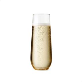 img 4 attached to Premium Quality TOSSWARE POP 9oz Flute - Crystal Clear, Unbreakable & Recyclable Plastic Champagne Glasses