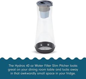 img 3 attached to 💧 Hydros 40oz Water Filter Slim Pitcher: Fast Flo Tech for 40 Second Quick Fill-Up, 5 Cup BPA-Free Capacity, Grey