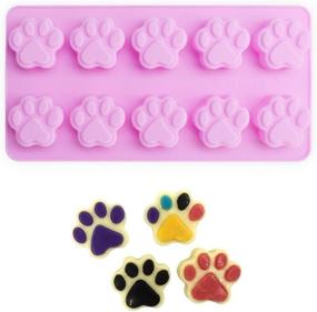 img 2 attached to Food Grade Silicone Molds for Puppy Dog Paws and Bones - HomEdge Non-Stick Chocolate, Candy, Jelly, Ice Cube, Dog Treat Molds (Set of 4PCS)