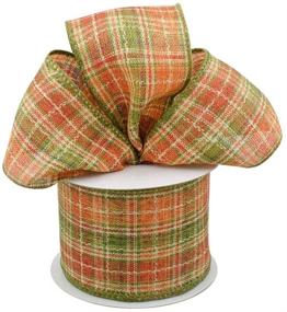 img 1 attached to 🍂 Autumn Plaid Ribbon: Wired Burlap - 2 1/2" x 10 Yards, Moss, Ivory, & Rust | Fall Decor, Thanksgiving, Christmas, Garland, Presents, Wreaths, Bows, Gift Basket Decoration