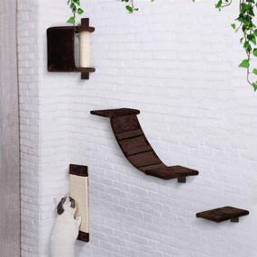 img 4 attached to 🐱 AVEEN Large Cat Hammock Shelf - Wall Mounted Steps for Cats - Resting, Playtime, Climbing, and Lounging - Contemporary Cat Bed & Furniture for Kittens and Large Cats