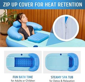 img 1 attached to CO-Z Inflatable Adult Bath Tub: Portable Spa Experience with Foldable Feature & Electric Air Pump - High-Density PVC Construction