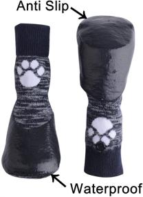 img 1 attached to KOOLTAIL Dog Socks with Anti-Slip Straps for Traction Control and Waterproof Paw Protection