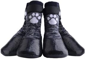 img 4 attached to KOOLTAIL Dog Socks with Anti-Slip Straps for Traction Control and Waterproof Paw Protection