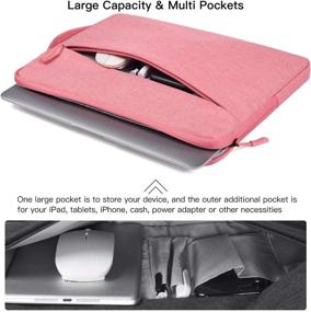 img 3 attached to 💼 Waterproof Laptop Briefcase for Women - Compatible with Dell Inspiron 13, MacBook Air/Pro, Surface Laptop, Acer R13 Chromebook - Stylish Pink Carrying Bag - 13 13.3 Inch