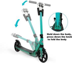 img 2 attached to 🛴 COEWSKE Folding Kick Scooters with Quick Release Folding System – Adjustable Height, Extra-Wide Anti-Slip Rubber Deck for Adults and Kids Ages 8 and Up