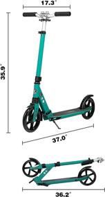 img 3 attached to 🛴 COEWSKE Folding Kick Scooters with Quick Release Folding System – Adjustable Height, Extra-Wide Anti-Slip Rubber Deck for Adults and Kids Ages 8 and Up