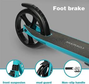 img 1 attached to 🛴 COEWSKE Folding Kick Scooters with Quick Release Folding System – Adjustable Height, Extra-Wide Anti-Slip Rubber Deck for Adults and Kids Ages 8 and Up