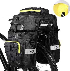 img 4 attached to 🚴 Waterfly Waterproof Bike Bag - 3 in 1 Bike Pannier Bag, Saddle Bag, and Shoulder Bag with Rain Cover for Riding Cycling