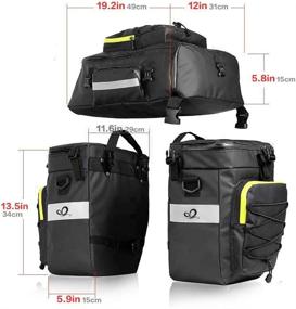 img 3 attached to 🚴 Waterfly Waterproof Bike Bag - 3 in 1 Bike Pannier Bag, Saddle Bag, and Shoulder Bag with Rain Cover for Riding Cycling