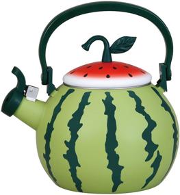 img 1 attached to 🍉 Supreme Housewares Watermelon Whistling Teakettle - 1.6 Quart, Green and Red