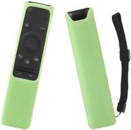 📱 glow in dark-green silicone remote case for samsung bn59-01259b/e and bn59-01260a smart tv remote - shockproof, anti-slip, and anti-lost with remote loop logo