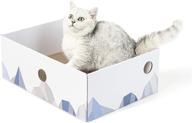 🐱 conlun cat scratcher box: portable 3-layer corrugated cardboard lounger with interactive hole design logo