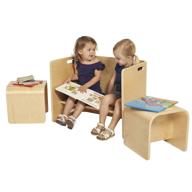🪑 ecr4kids - elr-22202 natural bentwood multipurpose kids wooden chair set (3-piece) table, small" - "ecr4kids - elr-22202 natural bentwood children's wooden chair set with small table (3-piece) logo