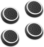 🎮 enhance gaming experience with fosmon (set of 4) analog stick joystick controller performance thumb grips for ps5, ps4, xbox one, xbox series x/s (black/white) logo