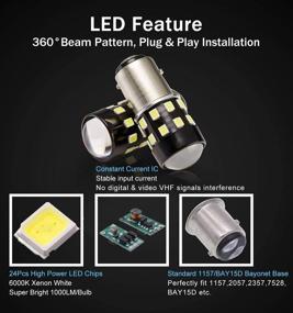 img 2 attached to 💡 BRISHINE 4-Pack 1000 Lumens Super Bright LED Bulbs: High-Performance Xenon White for Backup, Parking, and Daytime Running Lights