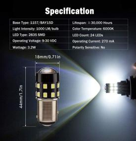 img 3 attached to 💡 BRISHINE 4-Pack 1000 Lumens Super Bright LED Bulbs: High-Performance Xenon White for Backup, Parking, and Daytime Running Lights