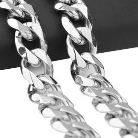 img 1 attached to 🔗 GZMZC 19mm Stainless Steel Cuban Link Chain Necklace or Bracelet for Men - High Polished Curb Chain for Party and Streetwear