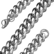 🔗 gzmzc 19mm stainless steel cuban link chain necklace or bracelet for men - high polished curb chain for party and streetwear logo