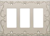 🛠️ satin nickel classic lace triple decorator wall plate/switch plate/cover by franklin brass: elegant and functional addition to any room logo