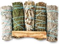 ultimate smudge kit: 5 sage smudge sticks + palo santo for smoke cleansing, meditation, and spiritual use logo